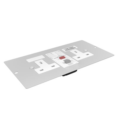 Marshall-Tufflex 3 Compartment 13A 2 Gang RCD Switched Socket