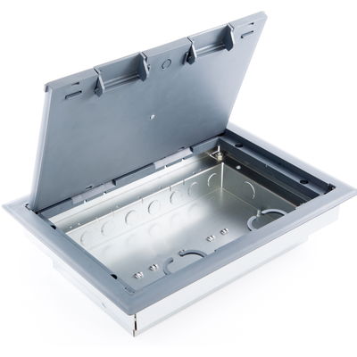 Marshall-Tufflex Empty Raised Floor Box 3-4 Compartment Plastic Lid 357mm x 257mm Grey