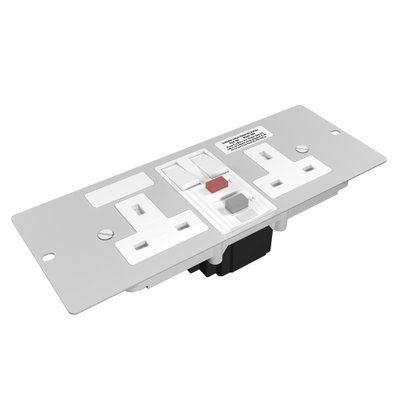 Marshall-Tufflex 4 Compartment 13A 2 Gang RCD Unswitched Socket