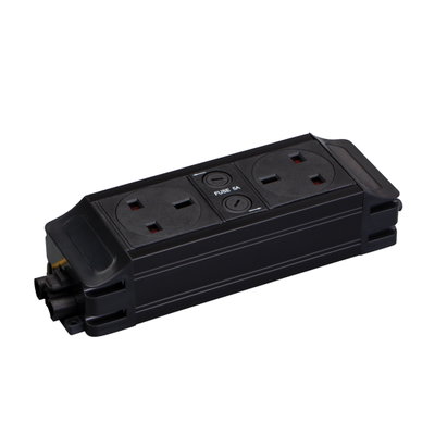 Marshall-Tufflex Power Module 2 x 5A Fused Unswitched Sockets GST Input/Output Black