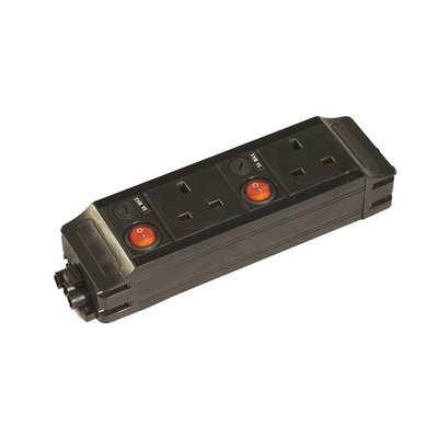 Marshall-Tufflex Power Module 2 x 5A Fused Switched Sockets GST Input/Output Black
