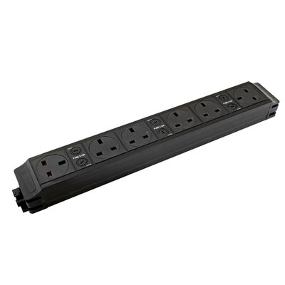 Marshall-Tufflex Power Module 6 x 3.15A Fused Switched Sockets GST Input/Output Black