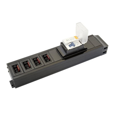 Marshall-Tufflex RCBO Power Module 16A 30mA Type C 20mm Gland Hole To Connector Block Input/4 x GST Output Black (Pack of 2)
