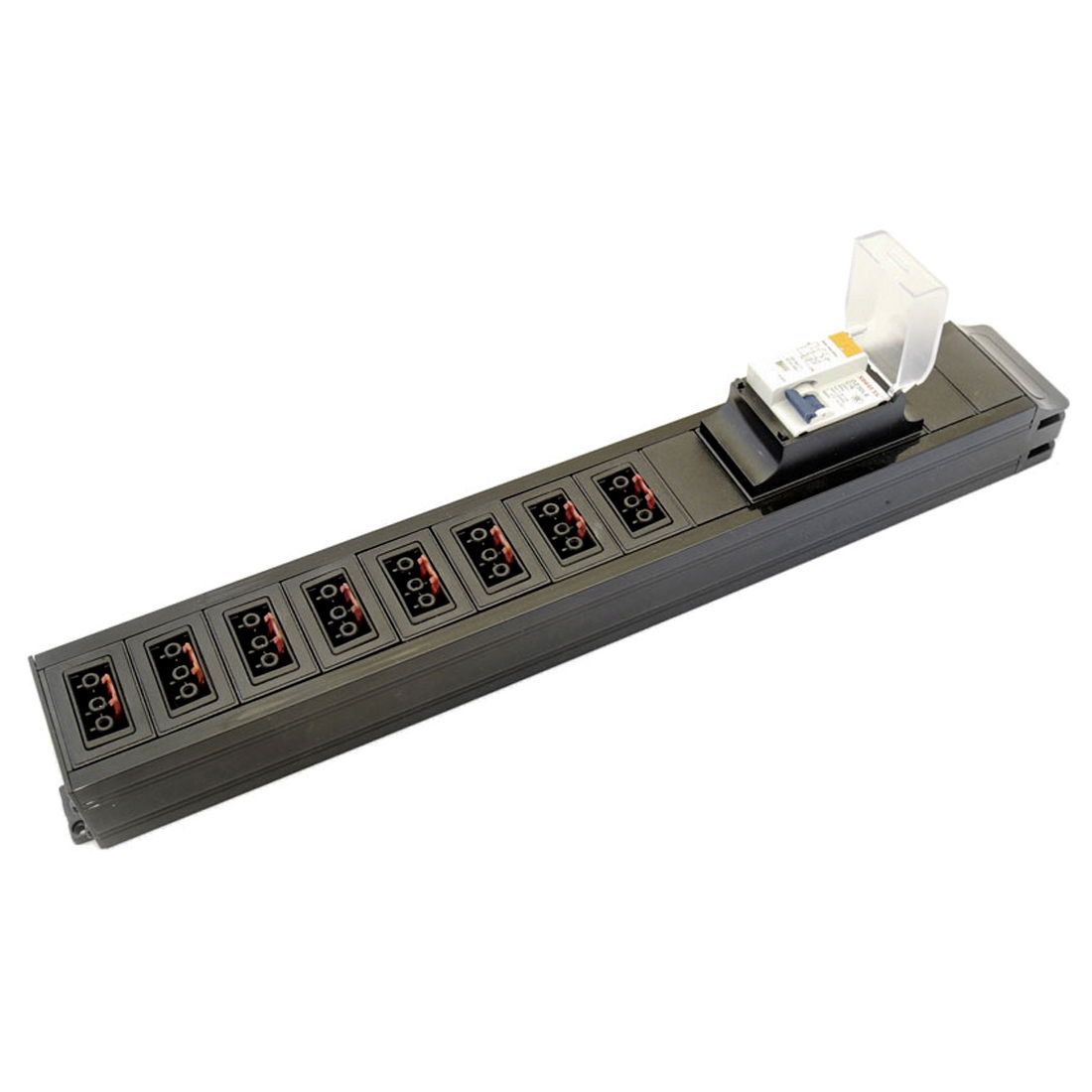 Marshall-Tufflex RCBO Power Module 16A 30mA Type C 20mm Gland Hole To Connector Block Input/8 x GST Output Black (Pack of 2)