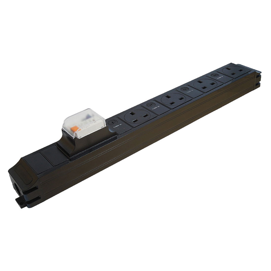 Marshall-Tufflex RCBO Power Module 16A 30mA Type C 4 x 13A Fused Switched Sockets 20mm Gland Hole GST Output Black (Pack of 2)