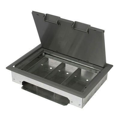 Marshall-Tufflex Empty In-Screed Floor Box 3-4 Compartment Plastic Lid 357mm x 257mm Grey