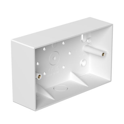 Marshall-Tufflex 2 Gang Surface Mount Accessory Box 44mm Deep Universal Knockouts Square Corners White (Pack of 10)