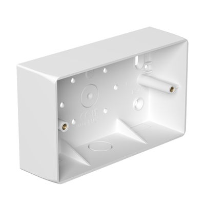 Marshall-Tufflex 2 Gang Surface Mount Accessory Box 44mm Deep Universal Knockouts Radius Corners White (Pack of 10)