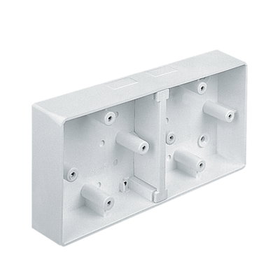 Marshall-Tufflex 2 x 1 Gang Mini Trunking Surface Accessory Box 32mm Deep Radius Corners White (Pack of 10)