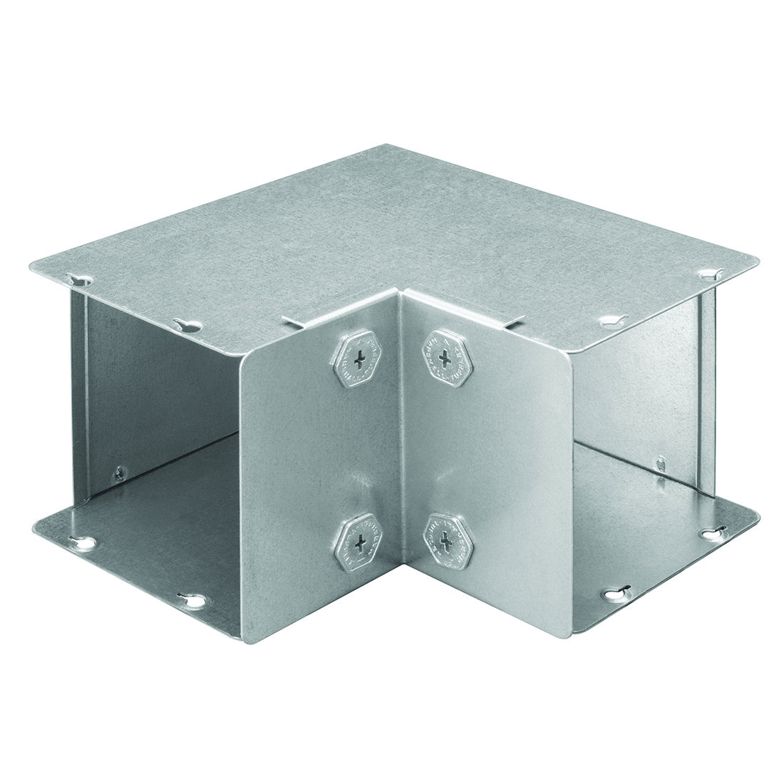 Marshall-Tufflex Metal Trunking 100mm x 100mm Sharp Bend Inside Lid
