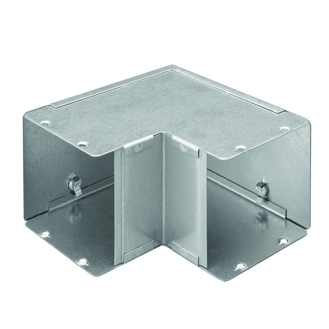 Marshall-Tufflex Metal Trunking 100mm x 100mm Sharp Bend Outside Lid