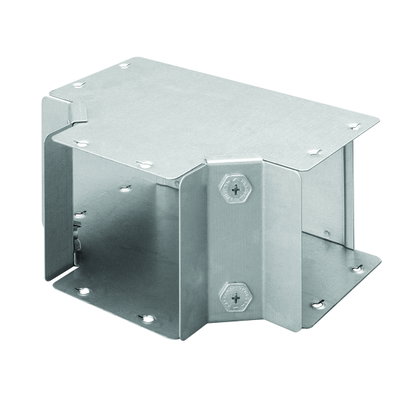 Marshall-Tufflex Metal Trunking 100mm x 100mm Gusset Tee Inside Lid 2 Compartment