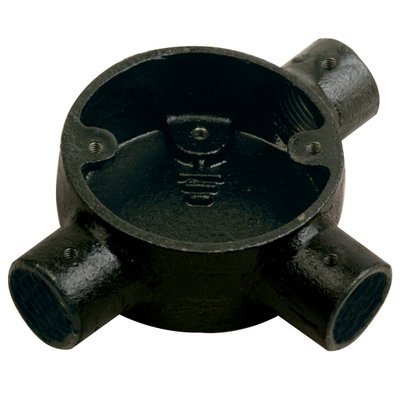 Marshall-Tufflex MT Supertube 25mm LSOH Circular Metal Box Tee Black (Pack of 10)