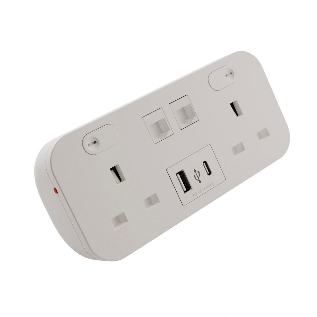 Marshall-Tufflex Icon Desktop Power Module 2 Gang 2xUSB 2xCat6 White