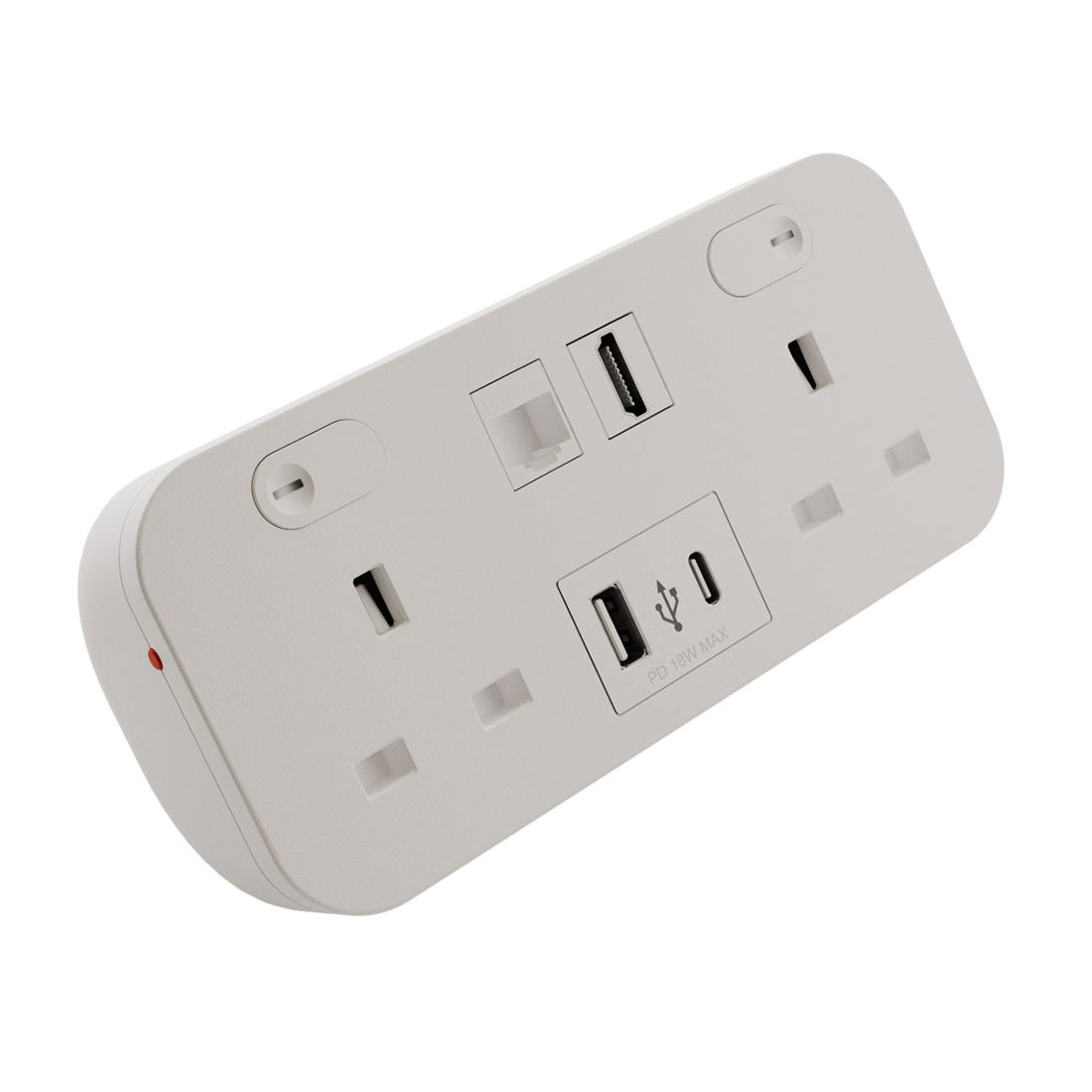 Marshall-Tufflex Icon Desktop Power Module 2 Gang 2xUSB 1xCat6 1xHDMI White
