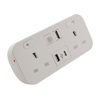 Marshall-Tufflex Icon Desktop Power Module 2 Gang 2xUSB 1xCat6 1xHDMI White