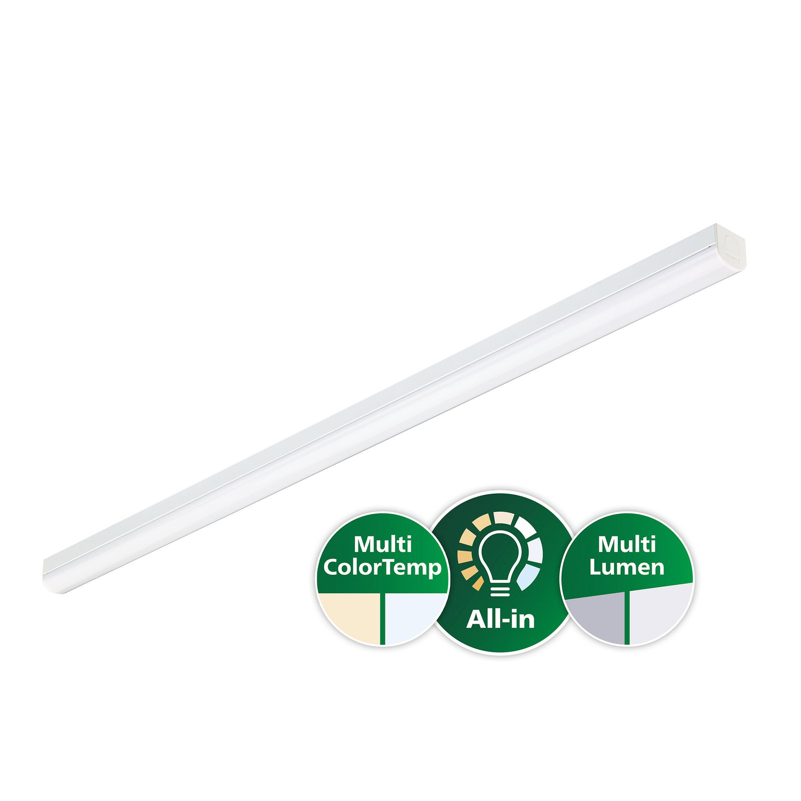 CoreLine Batten, BATTEN, 71 W, 45.5 W, L1800, 6400 lm, 10000 lm, 3000 K, 4000 K, Opal, IP20/40
