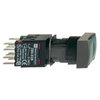Green rectang flush complete illum pushbutton Ø16 spring return 1NO+1NC 12...24V