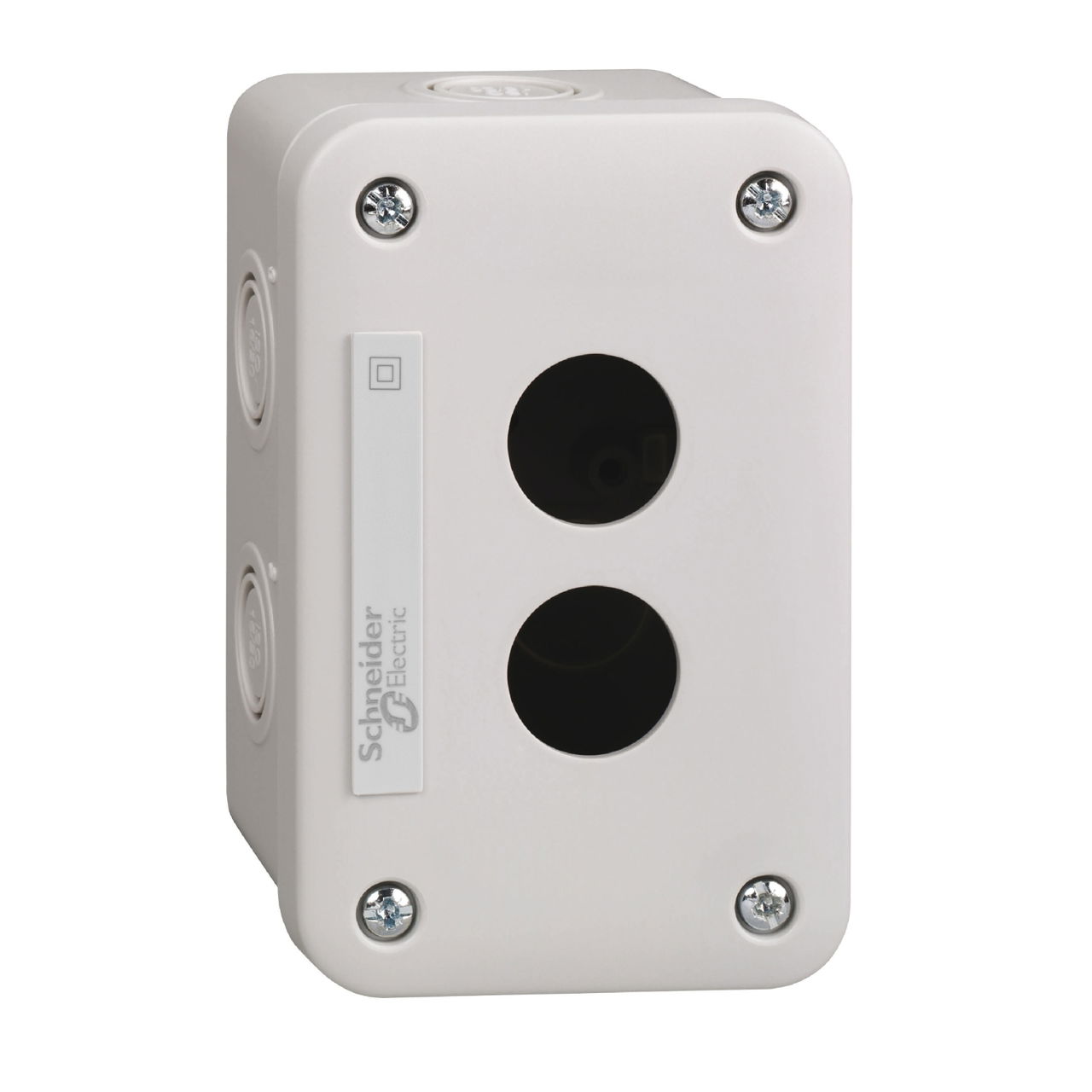 Empty control station - light grey - 2 cut-outs - IP54 - for XB7 Ø 22 mm