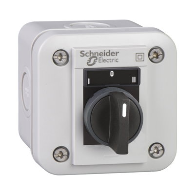 Control station XAL-E - selector switch 3 position - I-O-II - white - 2 NO