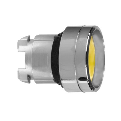 Yellow recessed pushbutton head Ø22 spring return unmarked