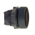 Push button head, plastic, flush, black, Ø22, spring return, unmarked