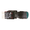Green flush complete illum pushbutton Ø16 spring return 1NO+1NC 12...24V