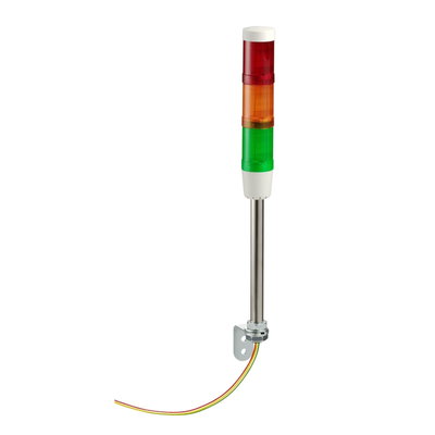 Harmony XVM, Modular tower lights, aluminium, red/orange/green, Ø45, steady, incandescent bulb BA 15d, with buzzer, 24 V AC/DC