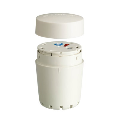 Harmony XVM, Base mounting unit with cover, plastic, white, Ø45, buzzer, 24 V AC/DC