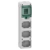 Kaedra-Minigehäuse, für Steckdosen, 98x392mm, 4 Module, 3 Öffnungen