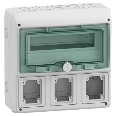 Kaedra - for power outlet - 3 openings - 1 x 12 modules - 340 x 335 mm