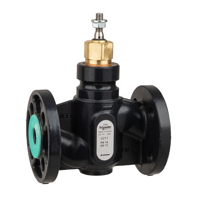 Venta V211 Globe Valve,  2-Way, PN16, Flanged, DN15, 2.5 kvs, Nodular Iron Body and Seat, Brass Plug, Max. Glycol 50%, S