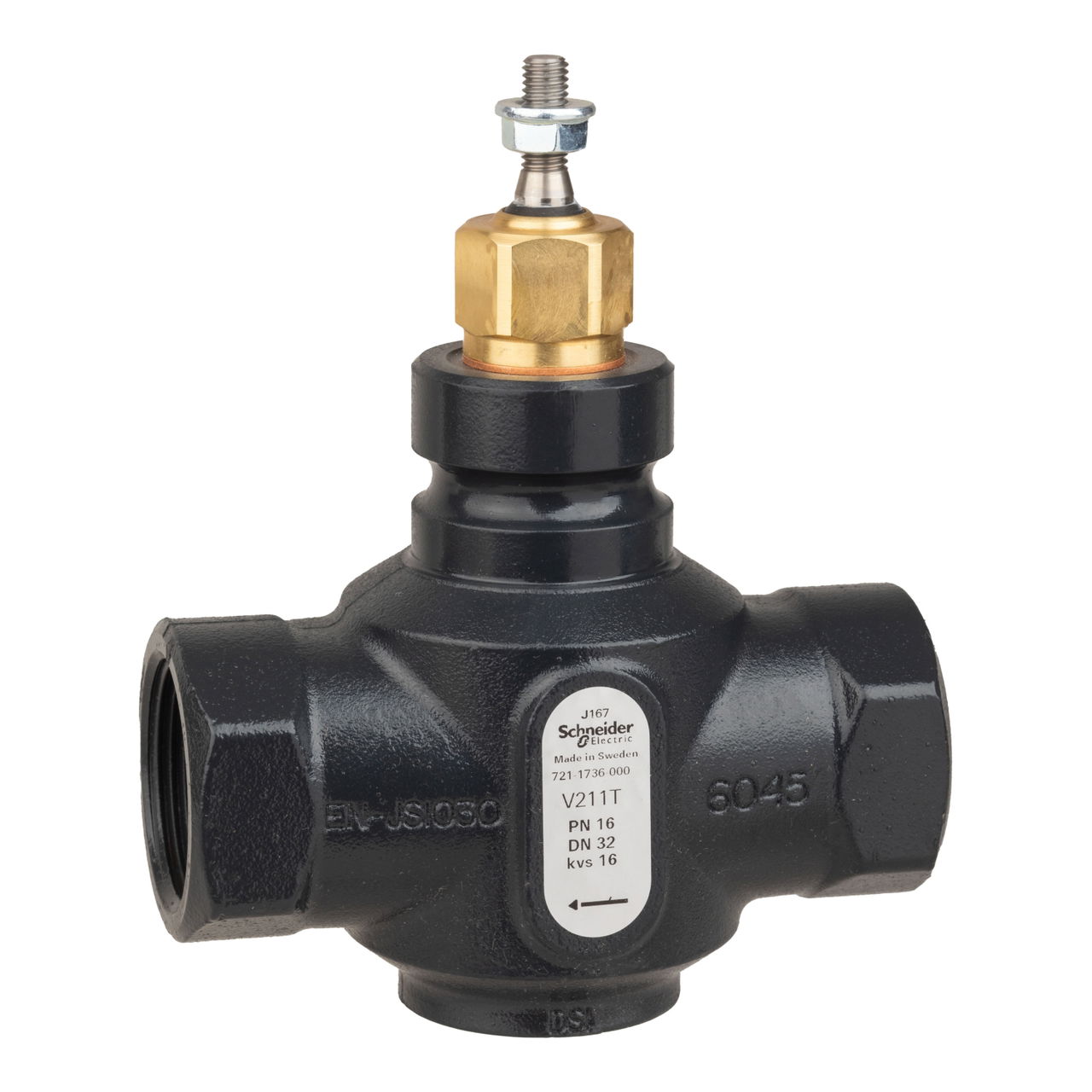 VB: 32 mm, 2W, Globe, Rp int, UC, BR, 16 kvs, Glycol 25-50% and Water, Venta, No Steam