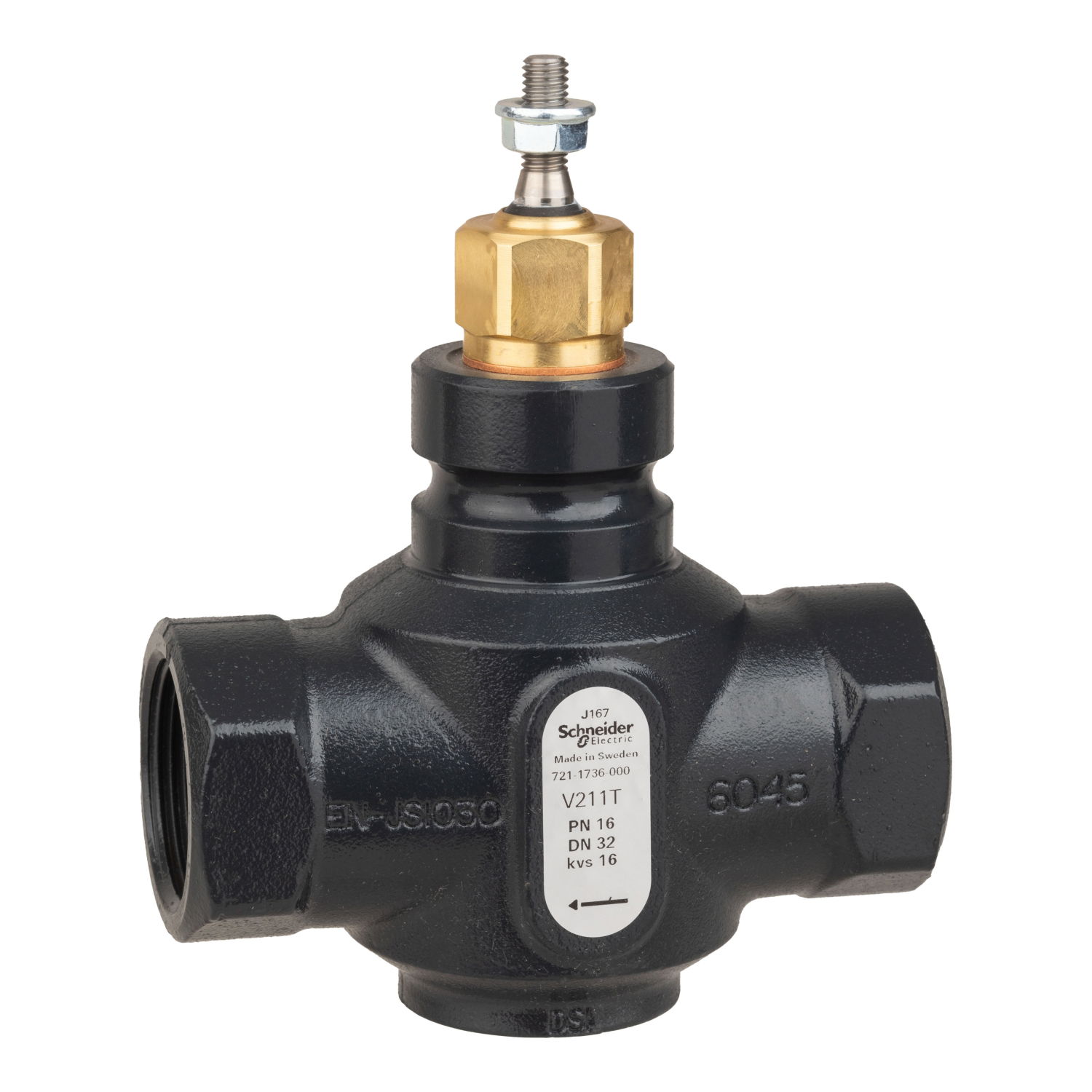 VB: 32 mm, 2W, Globe, Rp int, UC, BR, 16 kvs, Glycol 25-50% and Water, Venta, No Steam