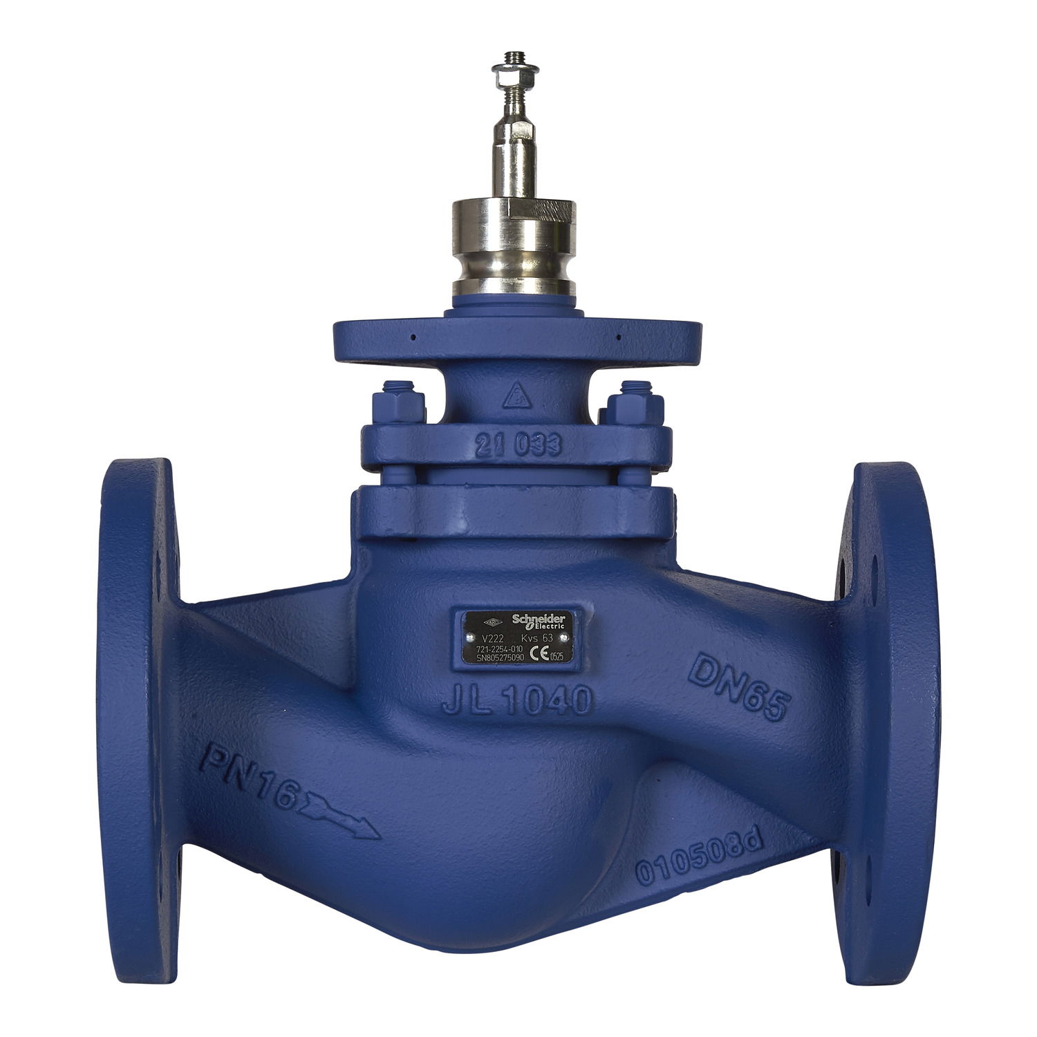 V222 Globe Valve, 2-Way, PN16, Flanged, Balanced plug, DN65, Kvs 63, Cast Iron Body, Stainless plug and seat – Image 2 of 2