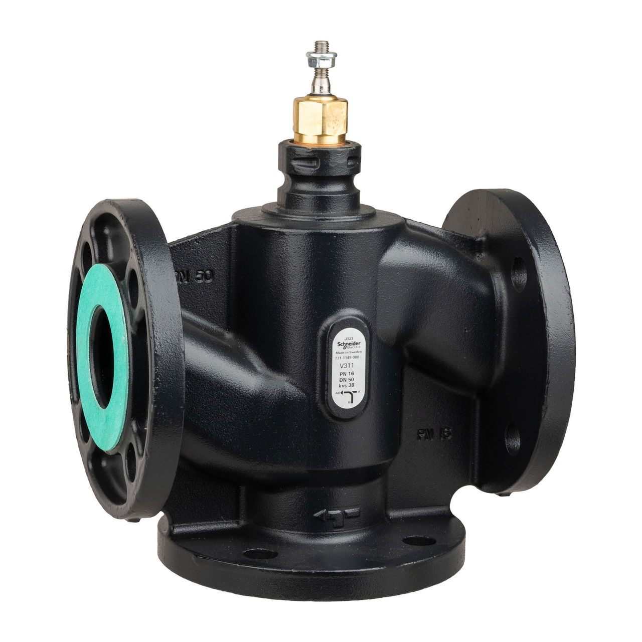 VB: 50 mm, 3W, Globe, FLG, BR, 38 kvs, Glycol 25-50% and Water, Venta, No Steam