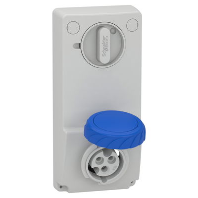 Unika interlocked socket - 16 A - 2P + E - 200...250 V AC - IP65 - panel