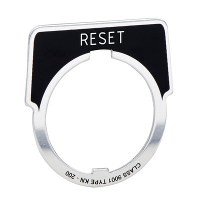 Push button 30 mm legend plate - Marked "RESET"