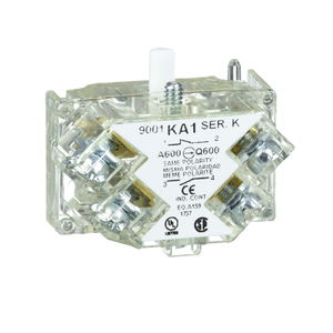 Hilfsschalterblock m. gesch. Klemmen, 9001K, 1W Standard, Silberlegierung