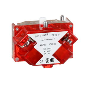 Hilfsschalterblock m. gesch. Klemmen, 9001K, 1Ö nacheilend, Silberlegierung