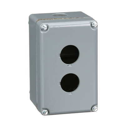 Empty control station - 9001K - aluminium - 2 cut-outs Ø 30