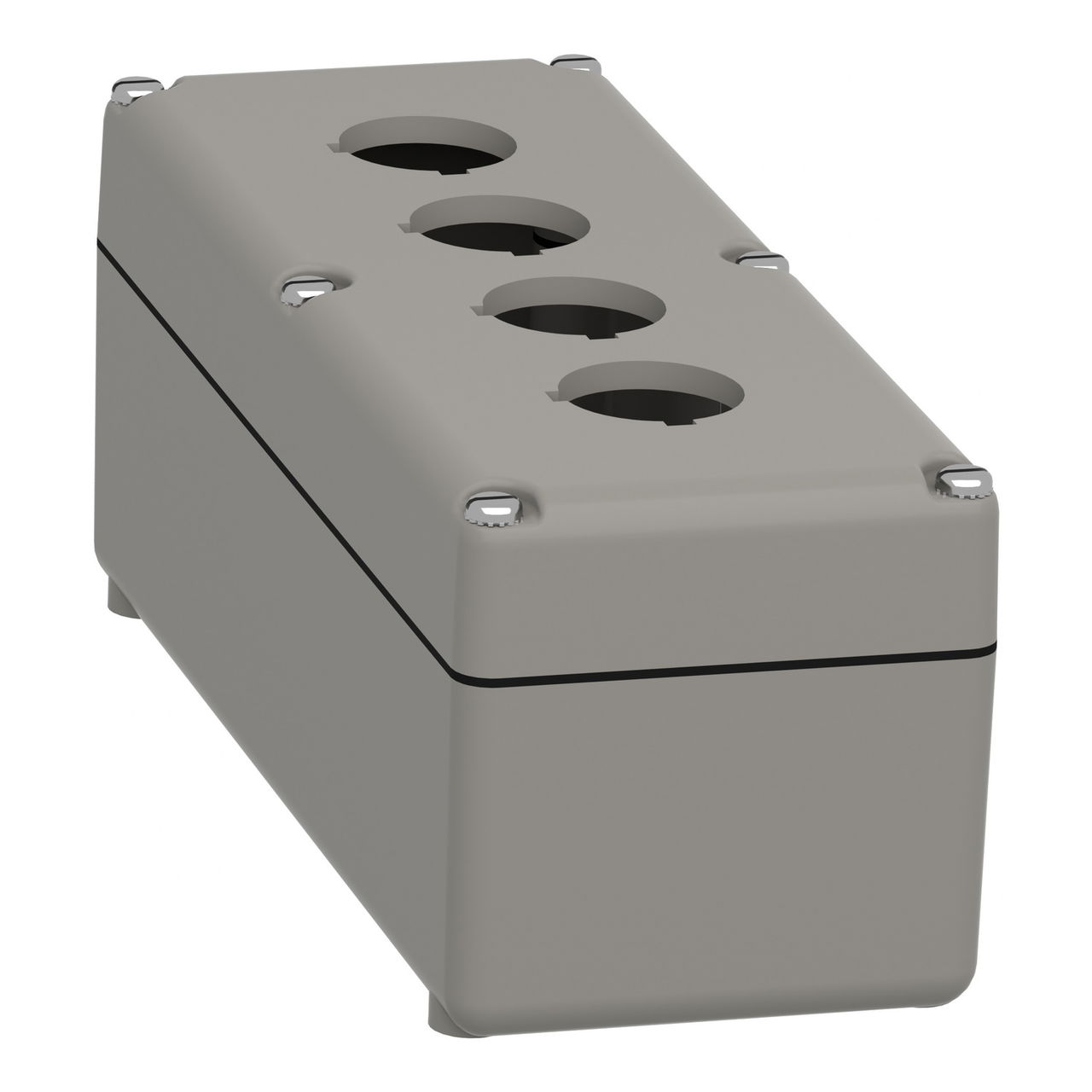 Empty control station - 9001K - aluminium - 4 cut-outs Ø 30 – Image 3 of 10