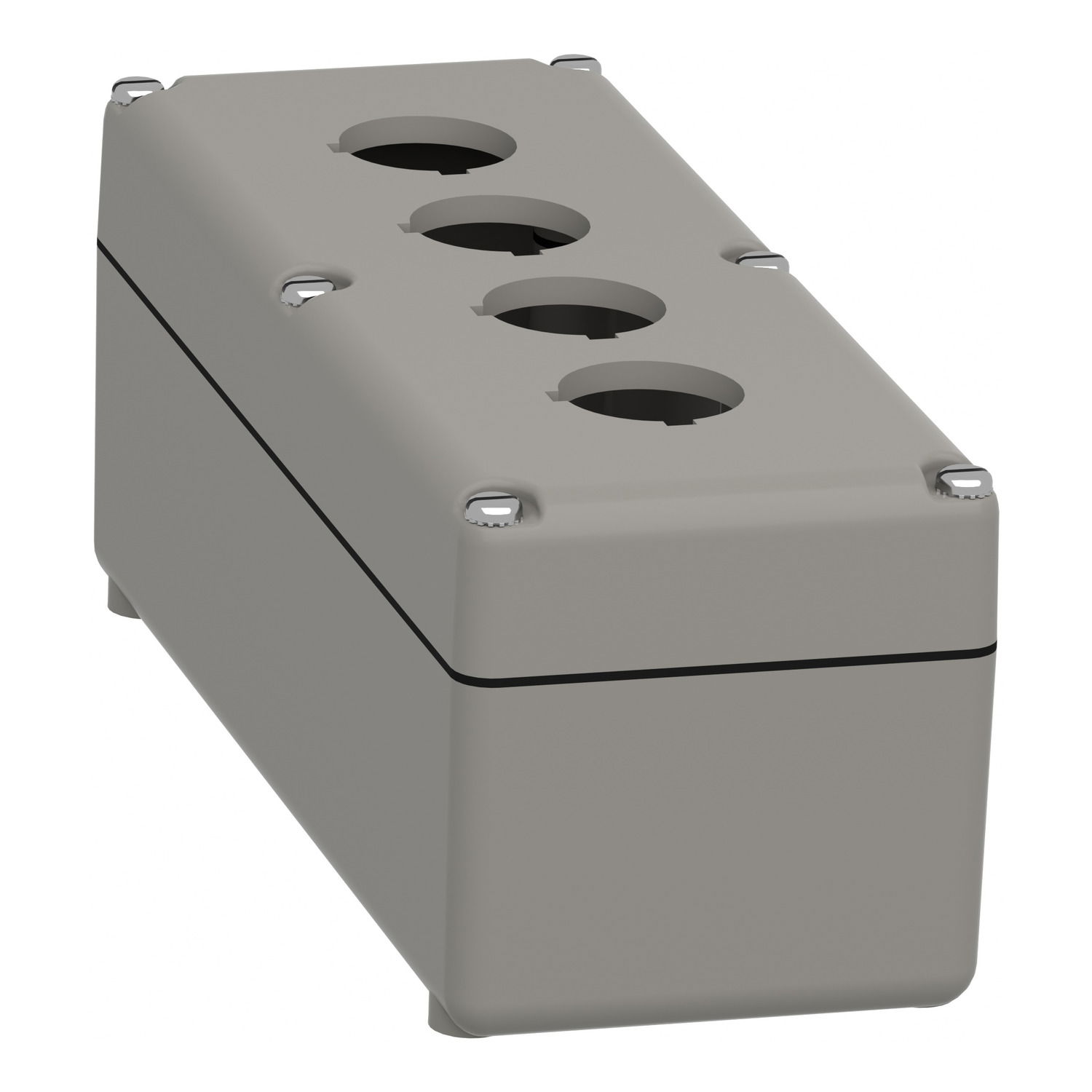 Empty control station - 9001K - aluminium - 4 cut-outs Ø 30 – Image 3 of 10
