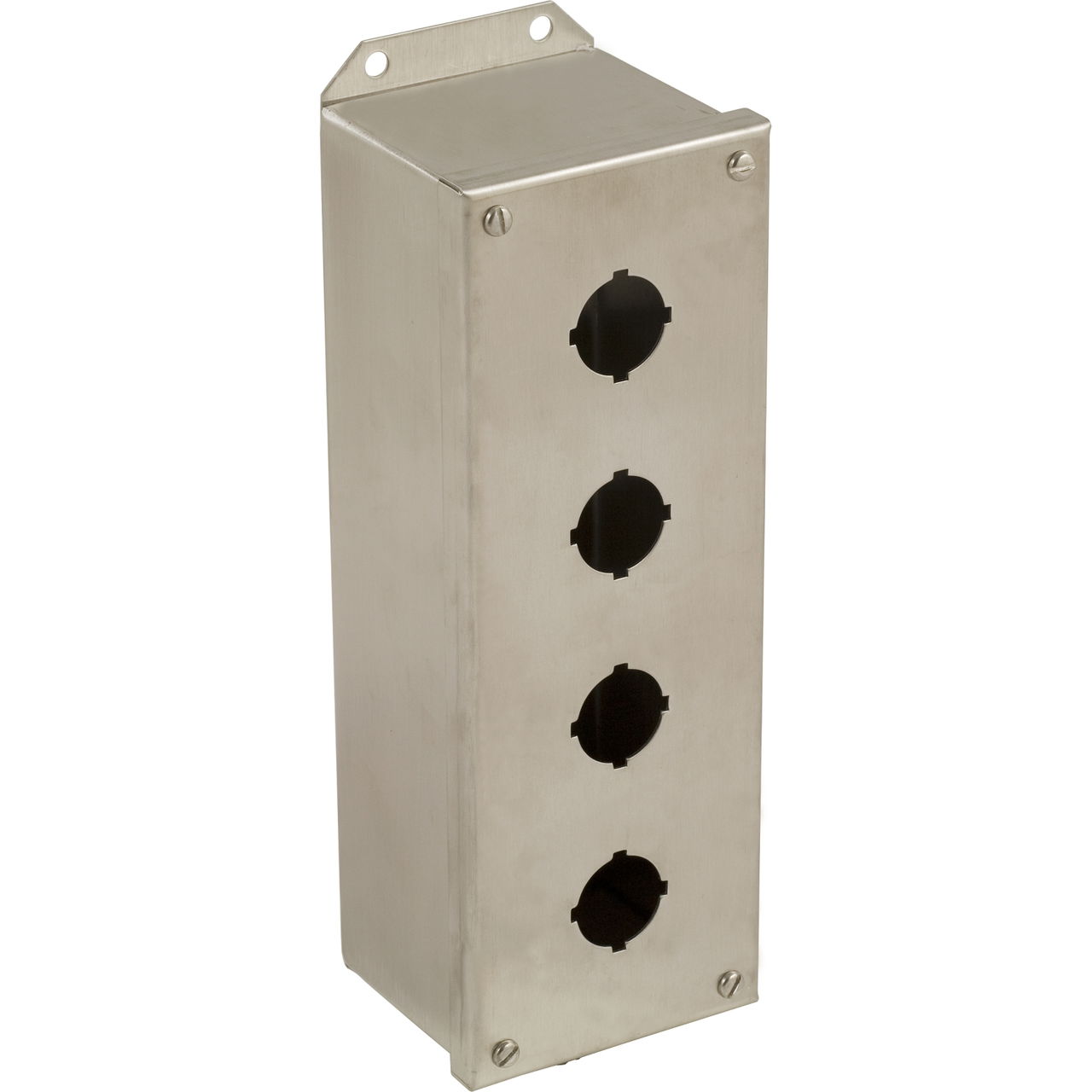Empty control station - 9001K - stainless steel - 4 cut-outs Ø 30