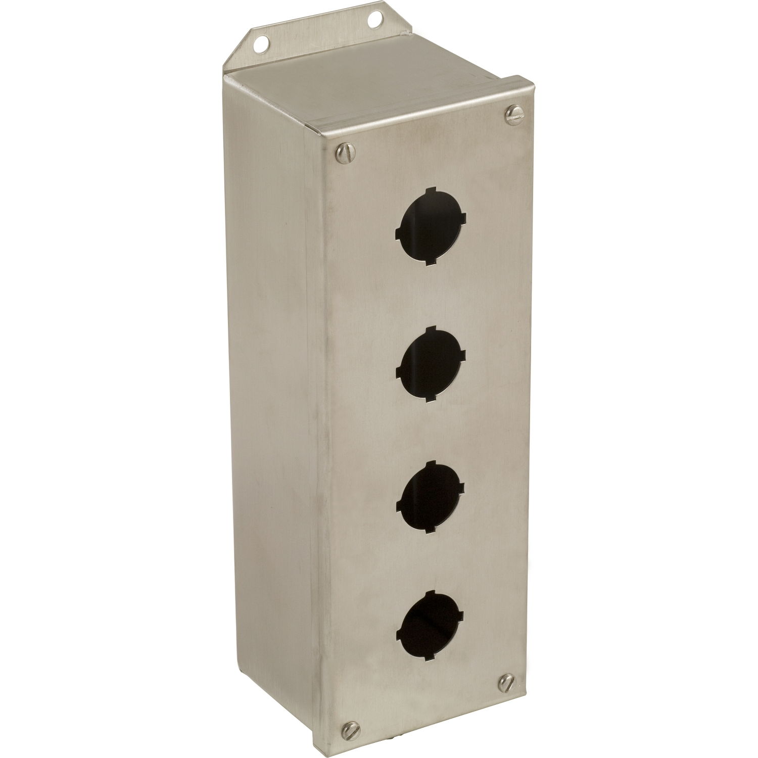 Empty control station - 9001K - stainless steel - 4 cut-outs Ø 30