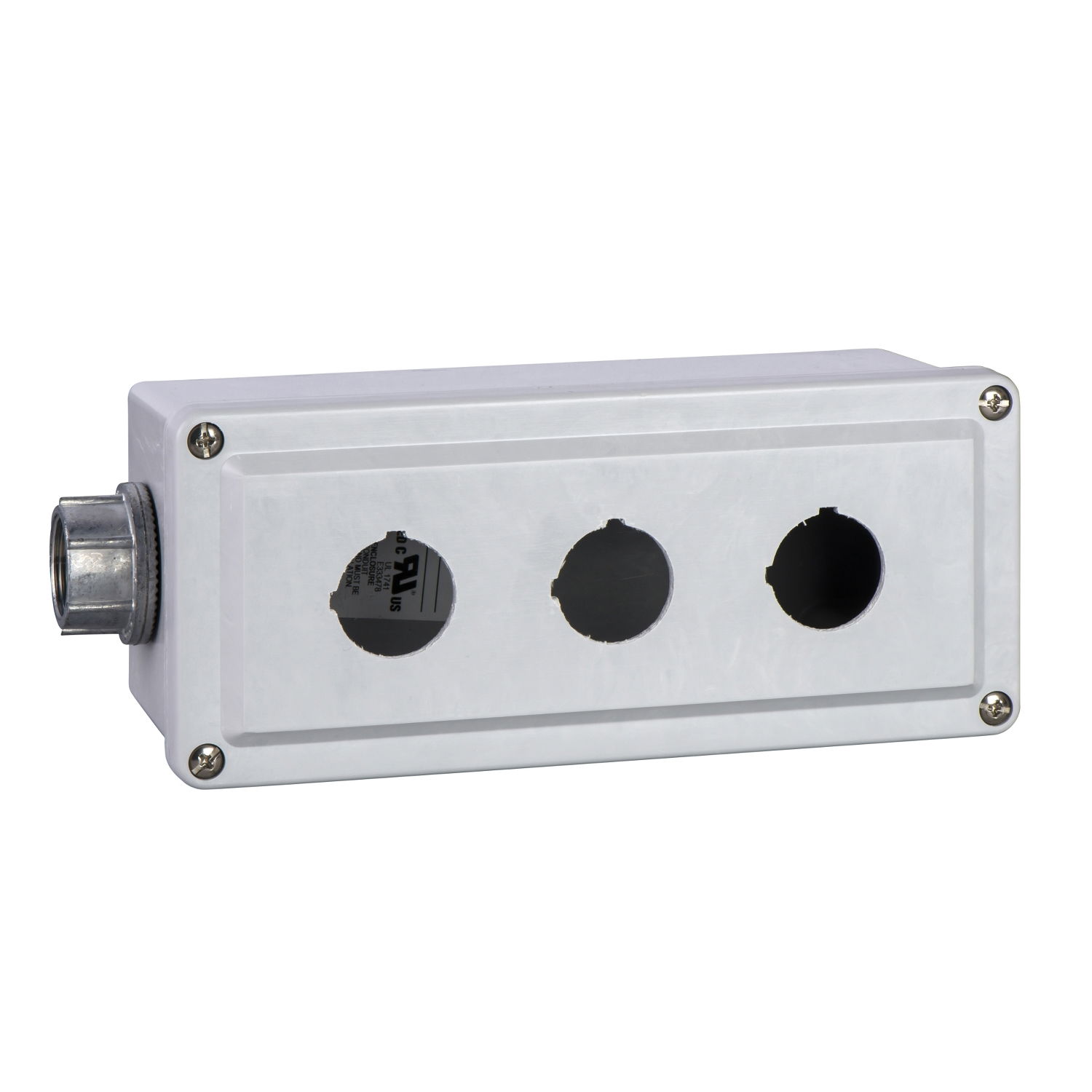 Empty control station - 9001K - stainless steel - 3 cut-outs Ø 30