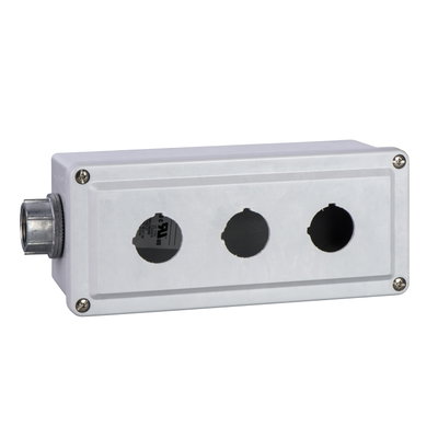Empty control station - 9001K - stainless steel - 3 cut-outs Ø 30