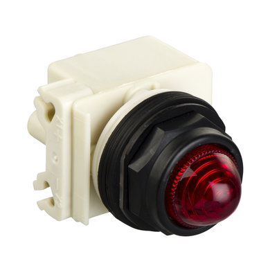 Luz de piloto octogonal Ø 30, IP 66, rojo, LED BA 9 s, 120 V, terminales