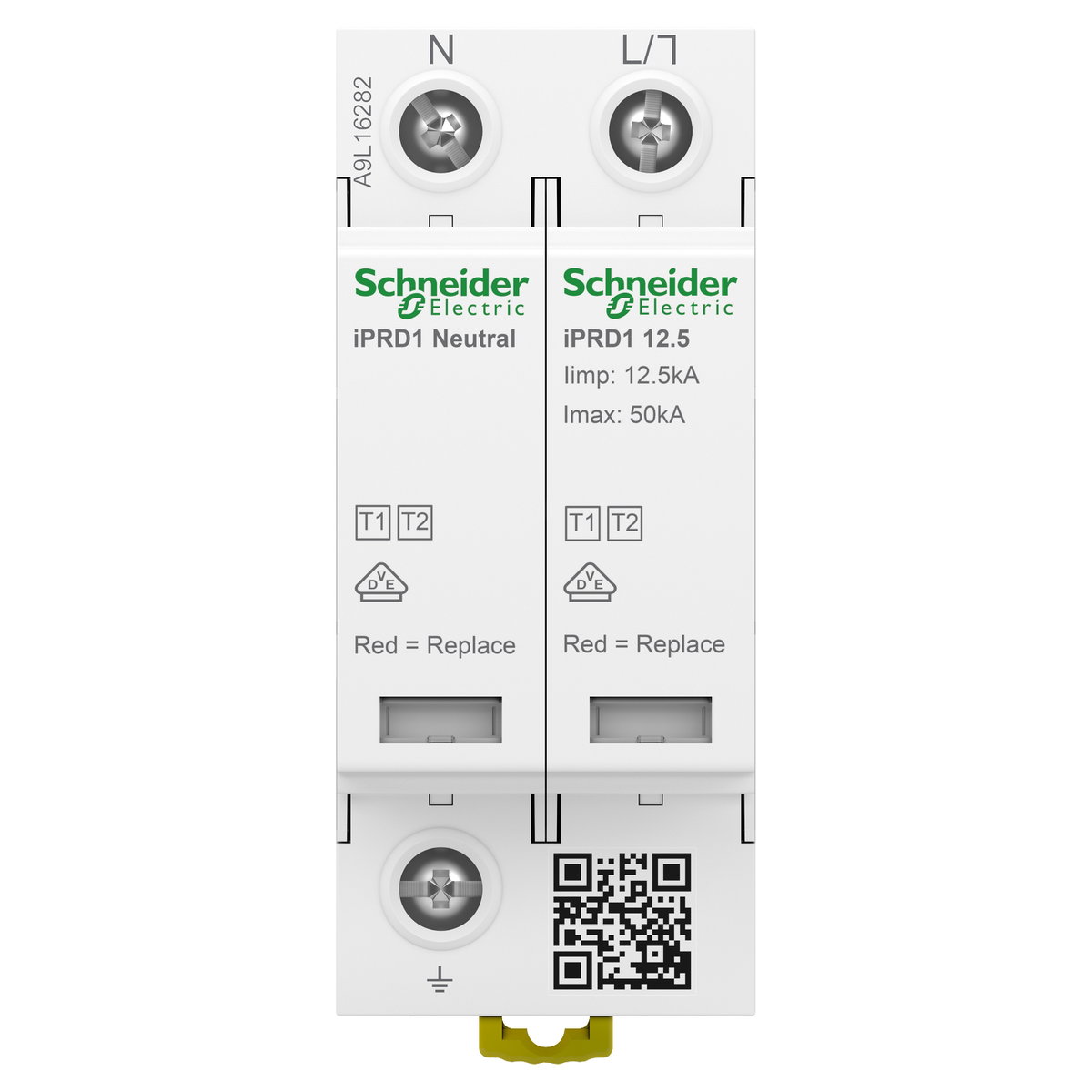 Modular surge arrester, Acti9 iPRD1 12.5r, 1 P + N, 350 V, with remote transfert – Image 2 of 2
