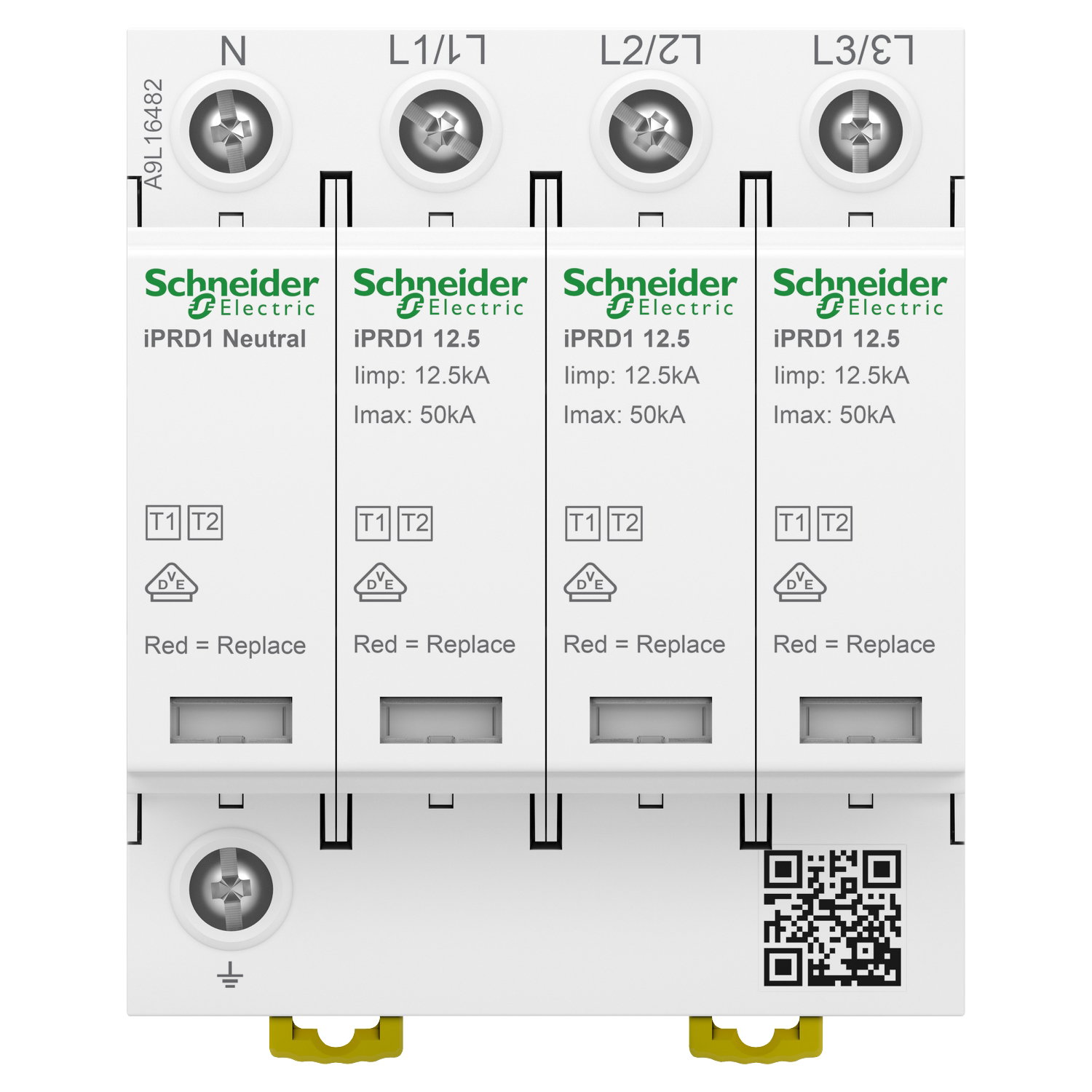 Modular surge arrester, Acti9 iPRD1 12.5, 3 P + N, 350 V, with remote transfert – Image 2 of 2